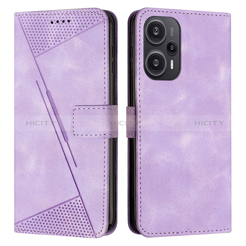 Custodia Portafoglio In Pelle Cover con Supporto Y07X per Xiaomi Poco F5 5G Viola