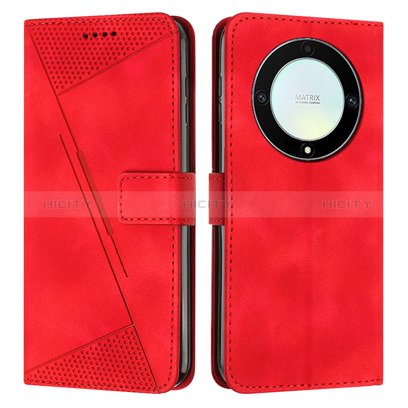 Custodia Portafoglio In Pelle Cover con Supporto Y08X per Huawei Honor Magic5 Lite 5G Rosso