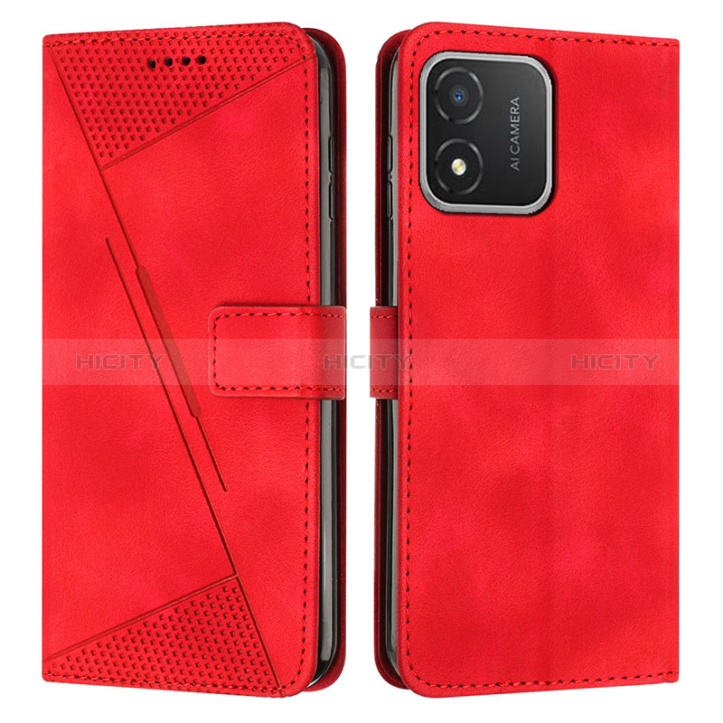 Custodia Portafoglio In Pelle Cover con Supporto Y08X per Huawei Honor X5 Rosso