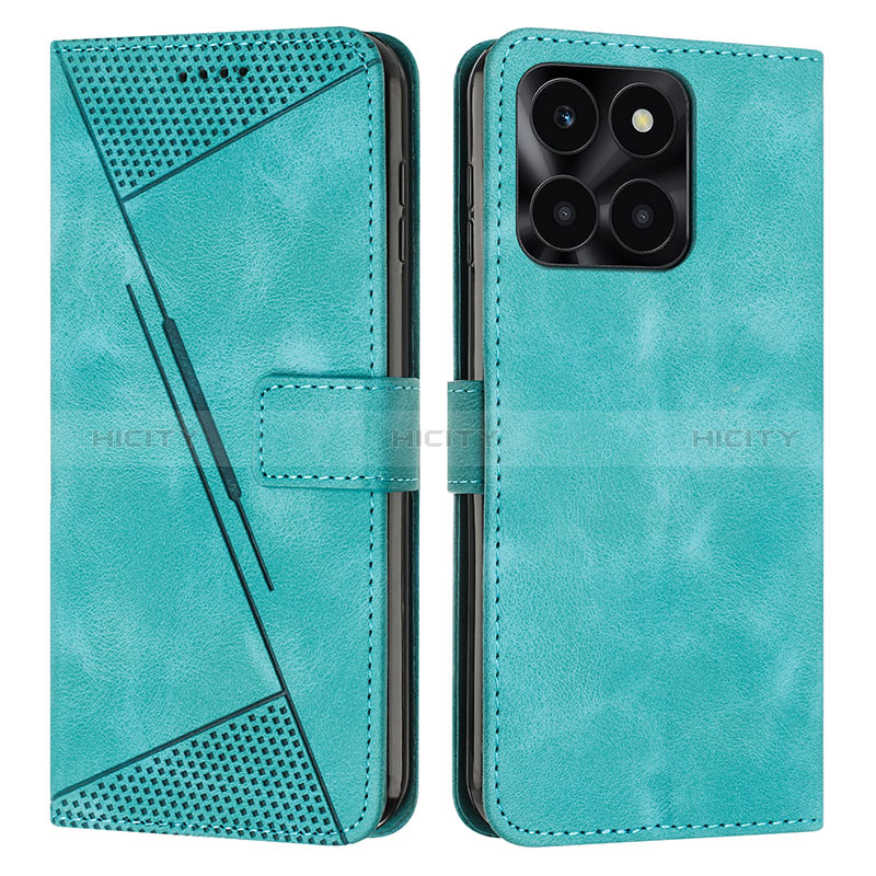 Custodia Portafoglio In Pelle Cover con Supporto Y08X per Huawei Honor X6a Verde