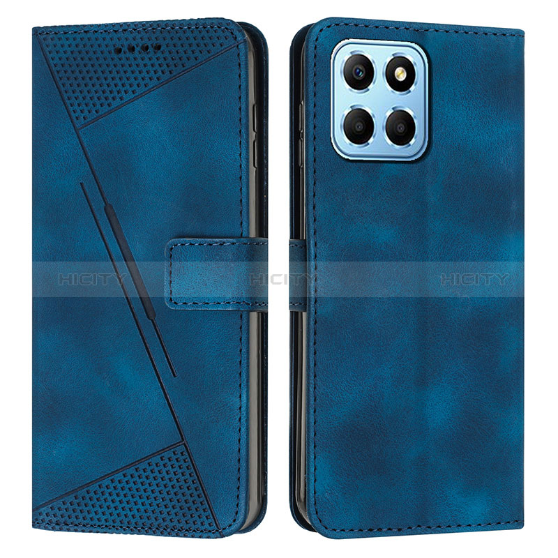 Custodia Portafoglio In Pelle Cover con Supporto Y08X per Huawei Honor X8 5G Blu