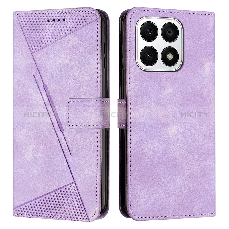 Custodia Portafoglio In Pelle Cover con Supporto Y08X per Huawei Honor X8a 4G Viola