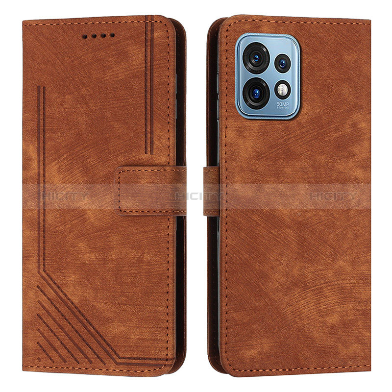 Custodia Portafoglio In Pelle Cover con Supporto Y08X per Motorola Moto Edge Plus (2023) 5G Marrone