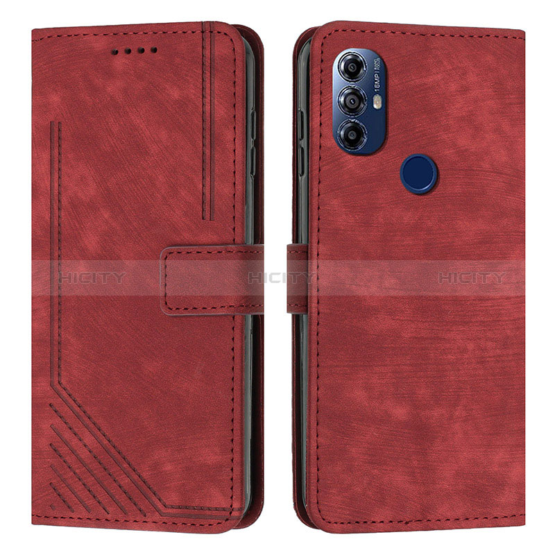 Custodia Portafoglio In Pelle Cover con Supporto Y08X per Motorola Moto G Play (2023) Rosso