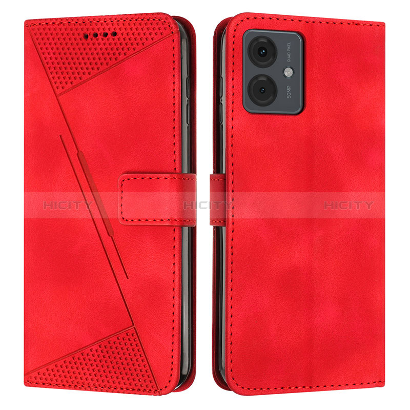 Custodia Portafoglio In Pelle Cover con Supporto Y08X per Motorola Moto G14 Rosso