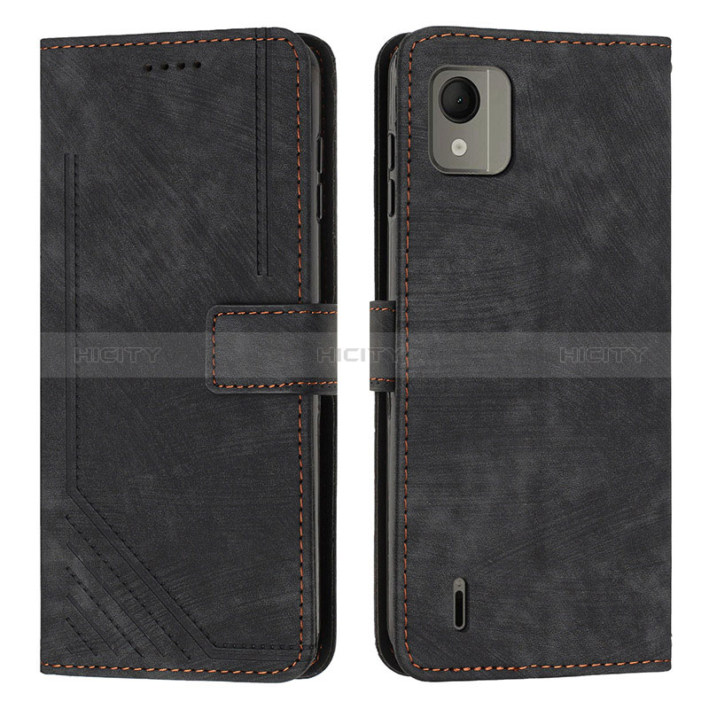 Custodia Portafoglio In Pelle Cover con Supporto Y08X per Nokia C110 Nero