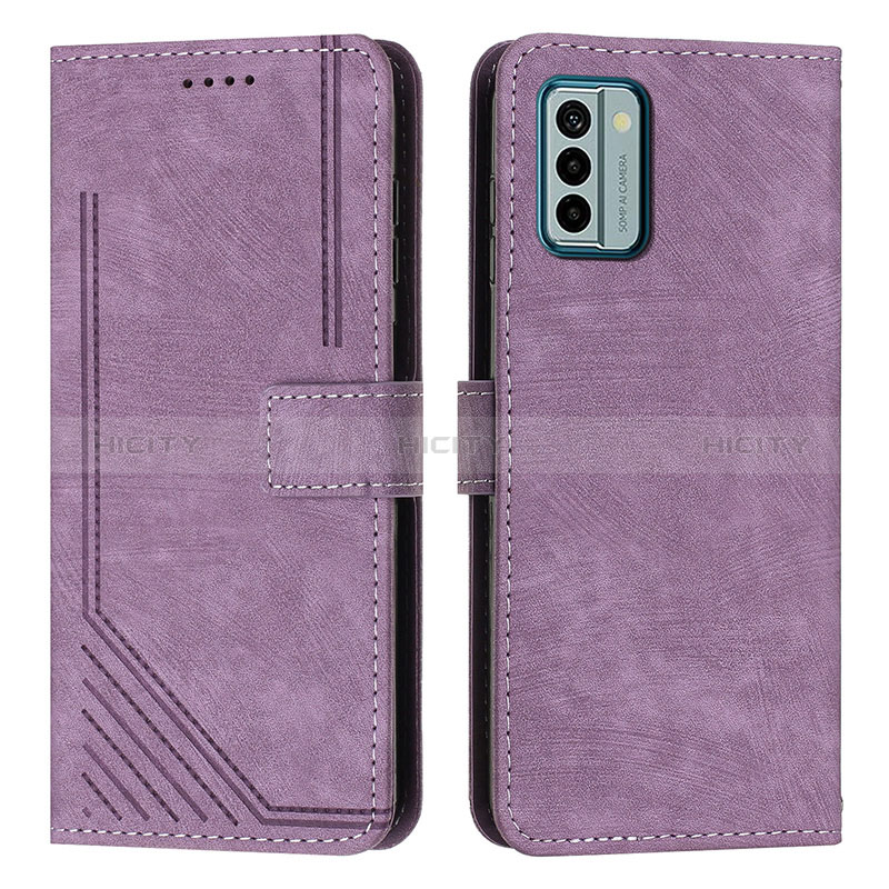 Custodia Portafoglio In Pelle Cover con Supporto Y08X per Nokia G22 Viola