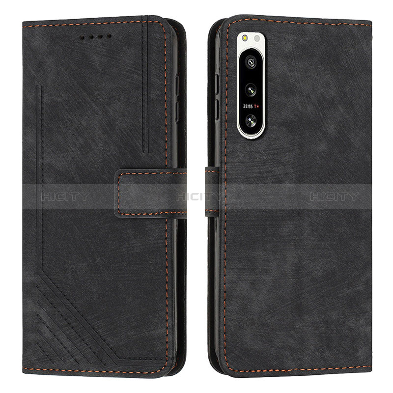 Custodia Portafoglio In Pelle Cover con Supporto Y08X per Sony Xperia 5 IV Nero