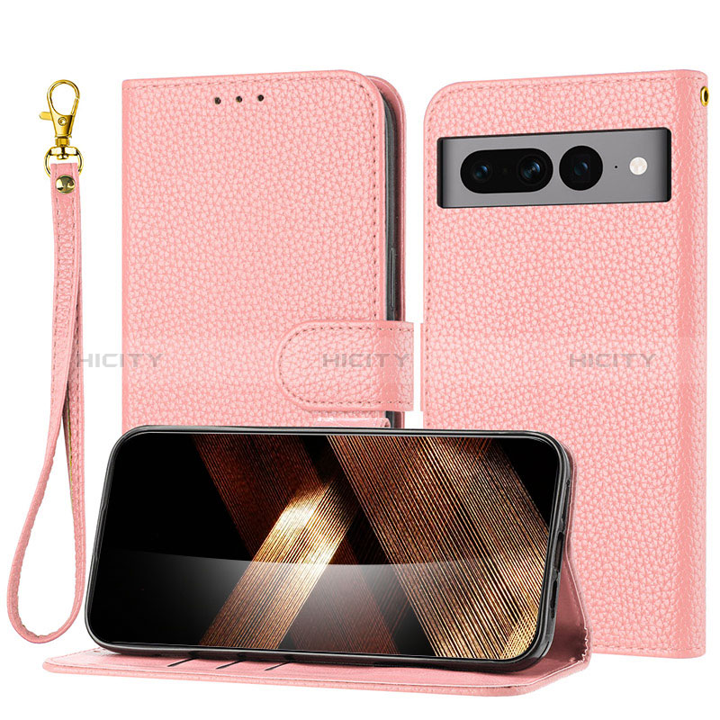 Custodia Portafoglio In Pelle Cover con Supporto Y09X per Google Pixel 7 Pro 5G Oro Rosa