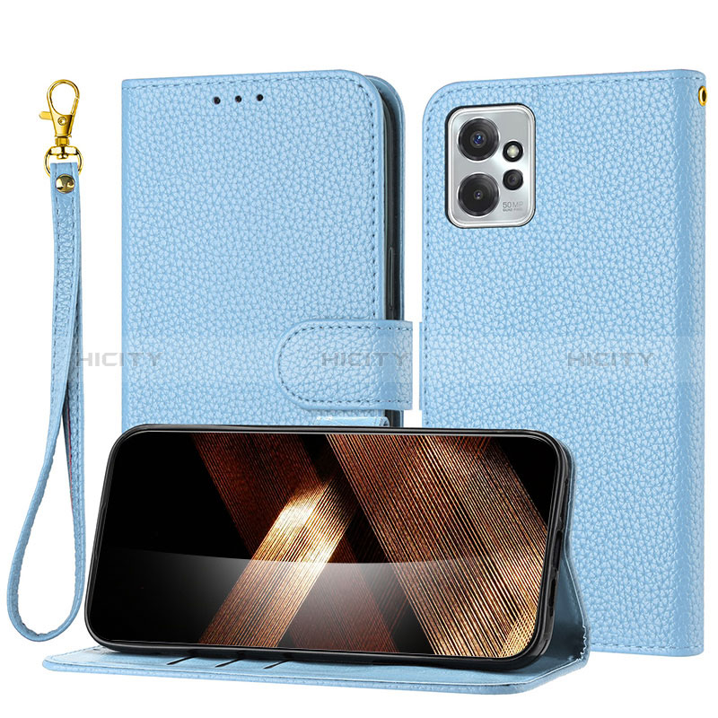 Custodia Portafoglio In Pelle Cover con Supporto Y09X per Motorola Moto G Power 5G (2023) Blu