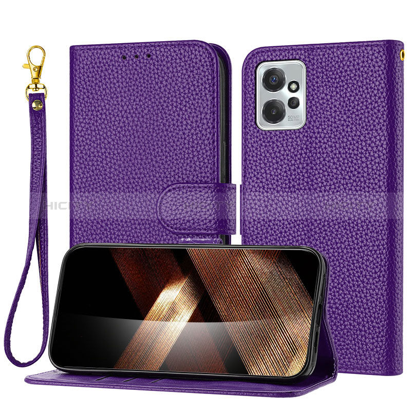 Custodia Portafoglio In Pelle Cover con Supporto Y09X per Motorola Moto G Power 5G (2023) Viola