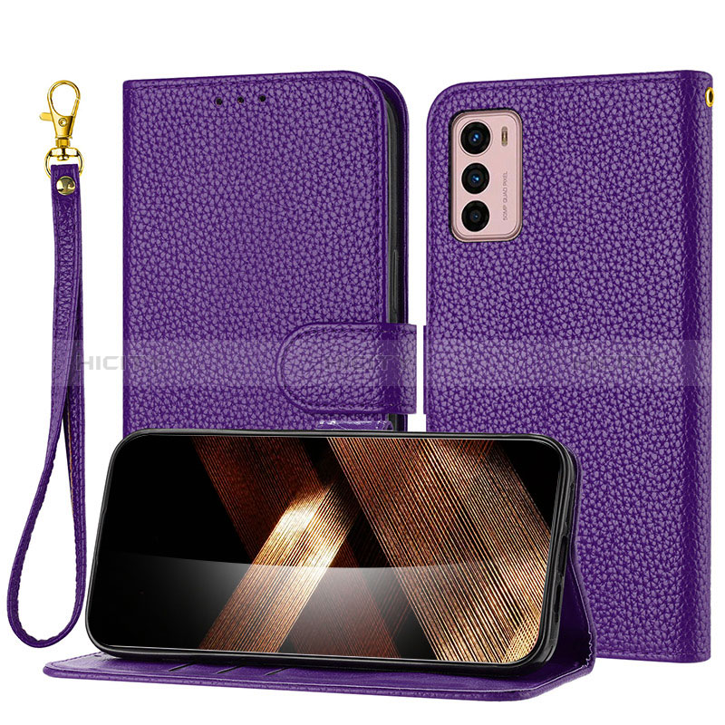 Custodia Portafoglio In Pelle Cover con Supporto Y09X per Motorola Moto G42 Viola