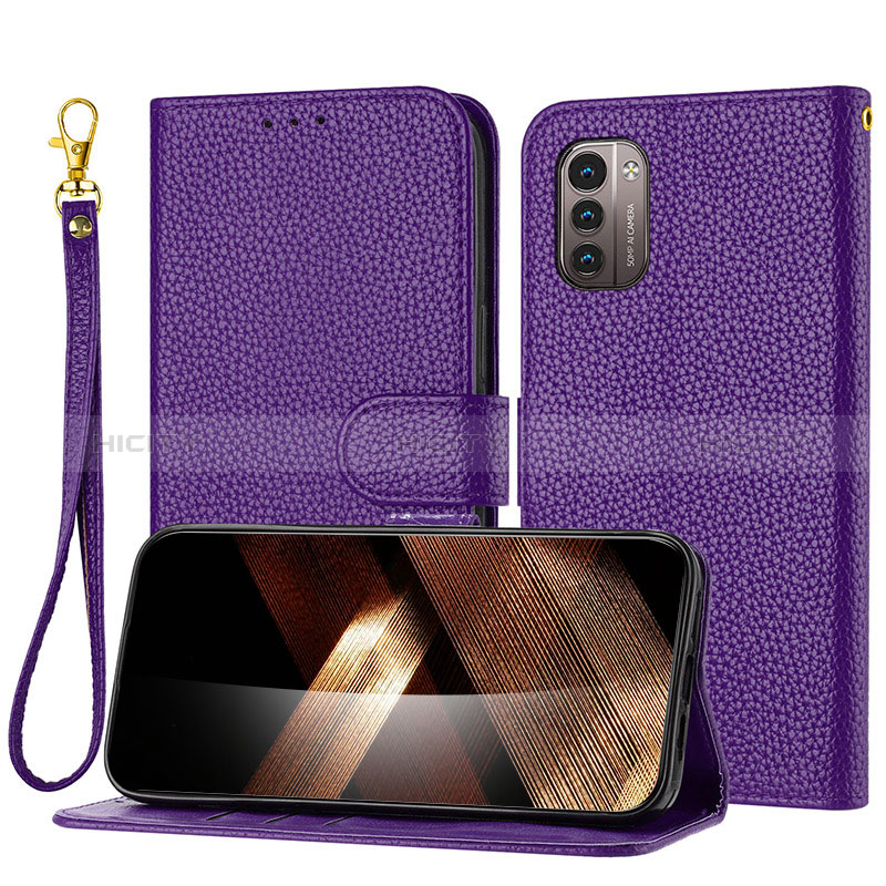 Custodia Portafoglio In Pelle Cover con Supporto Y09X per Nokia G11 Viola