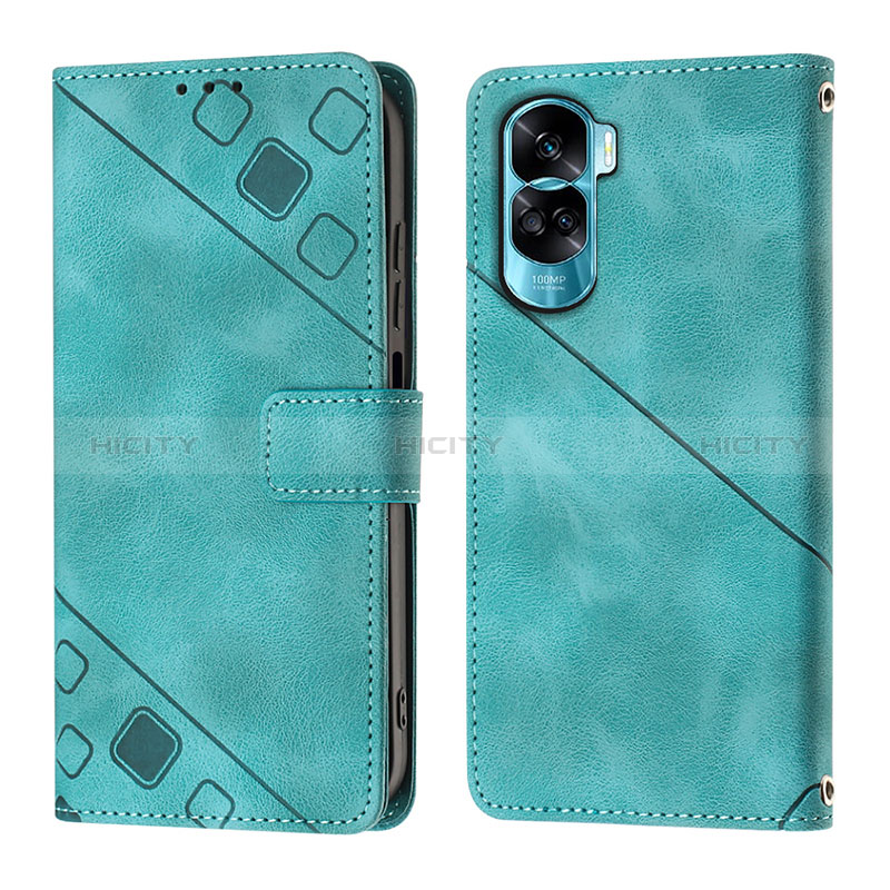 Custodia Portafoglio In Pelle Cover con Supporto YB1 per Huawei Honor 90 Lite 5G Verde