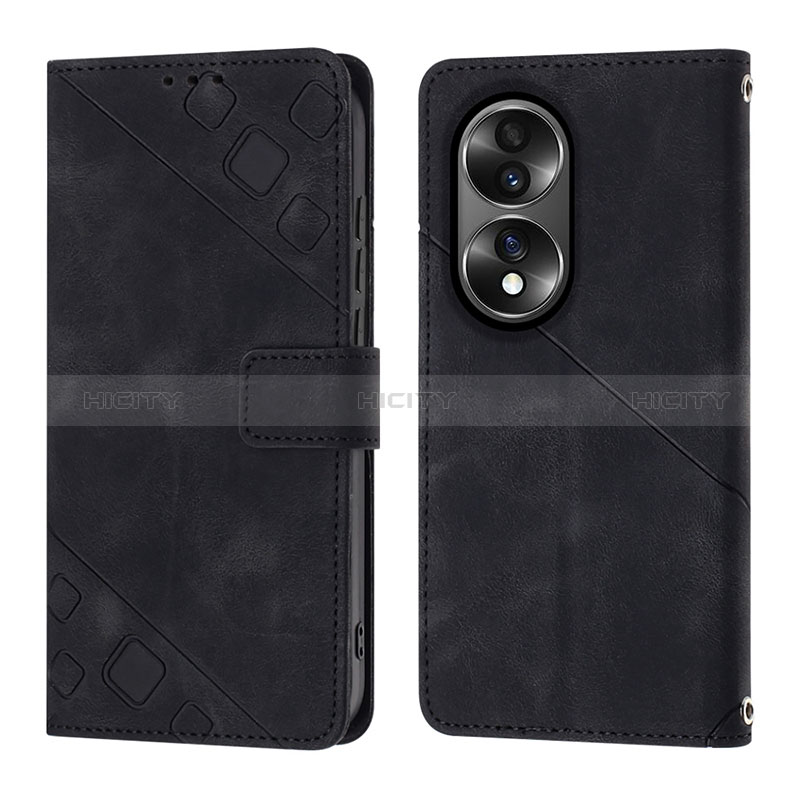 Custodia Portafoglio In Pelle Cover con Supporto YB1 per Huawei Honor X7b