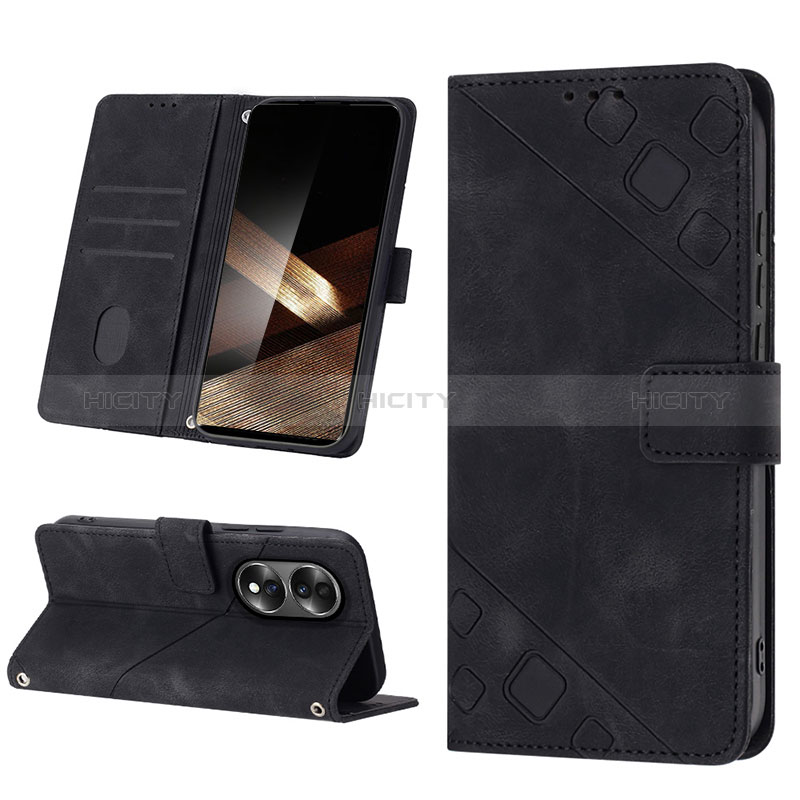 Custodia Portafoglio In Pelle Cover con Supporto YB1 per Huawei Honor X7b