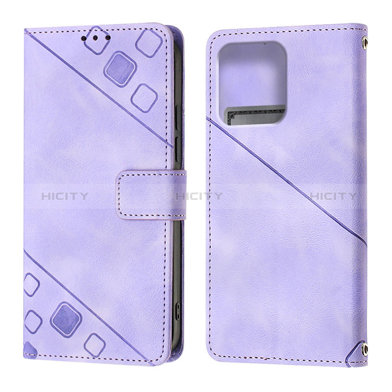 Custodia Portafoglio In Pelle Cover con Supporto YB1 per Motorola Moto Edge Plus (2023) 5G Viola