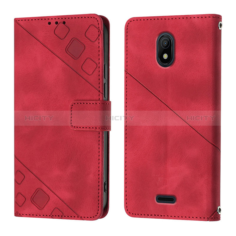 Custodia Portafoglio In Pelle Cover con Supporto YB1 per Nokia C100 Rosso