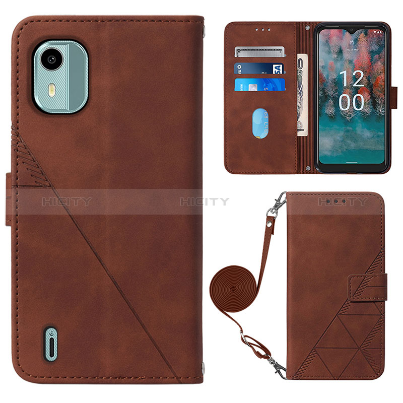 Custodia Portafoglio In Pelle Cover con Supporto YB1 per Nokia C12 Plus