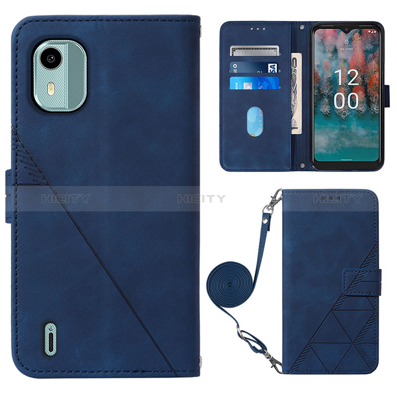 Custodia Portafoglio In Pelle Cover con Supporto YB1 per Nokia C12 Plus