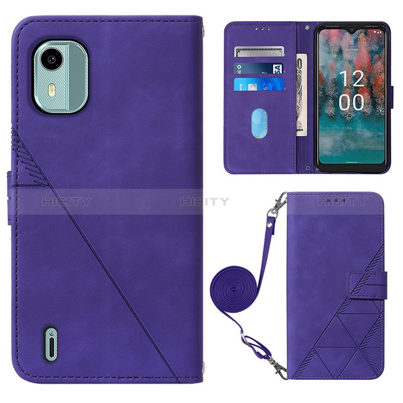 Custodia Portafoglio In Pelle Cover con Supporto YB1 per Nokia C12 Pro