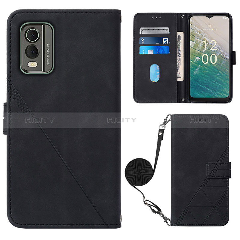 Custodia Portafoglio In Pelle Cover con Supporto YB1 per Nokia C210