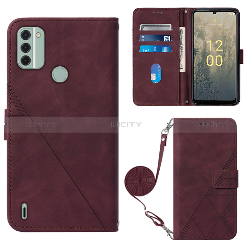 Custodia Portafoglio In Pelle Cover con Supporto YB1 per Nokia C31