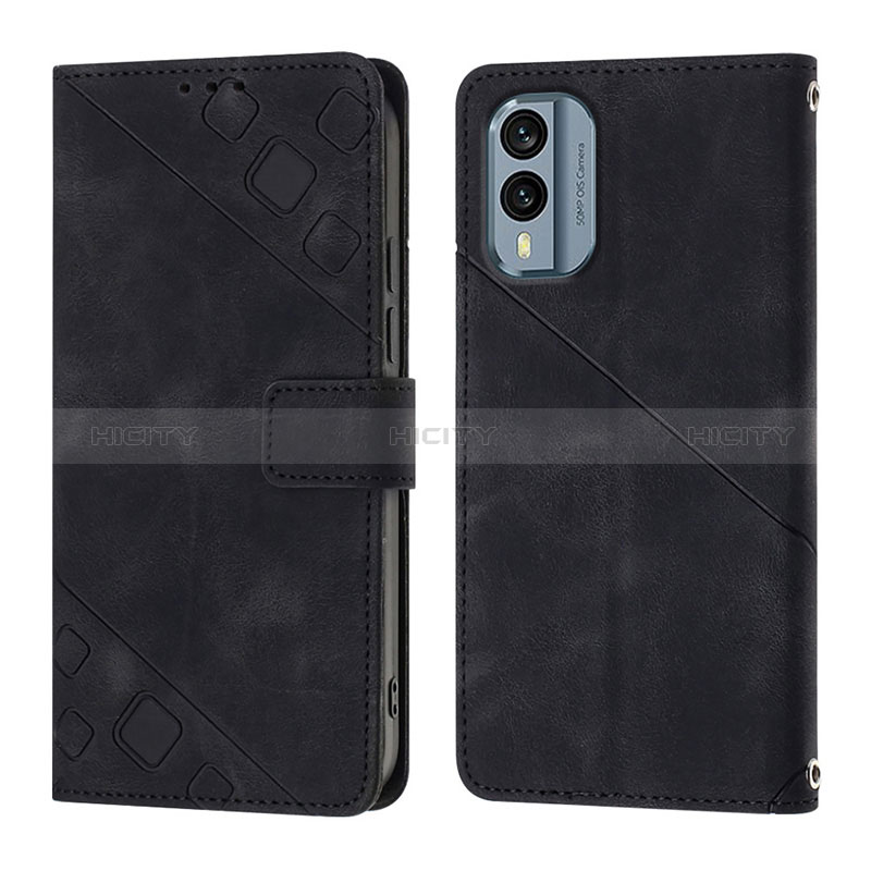 Custodia Portafoglio In Pelle Cover con Supporto YB1 per Nokia X30 5G Nero