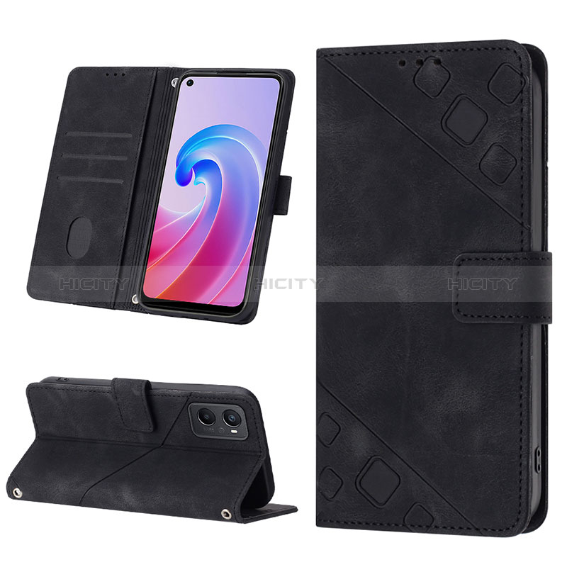 Custodia Portafoglio In Pelle Cover con Supporto YB1 per Oppo A96 4G