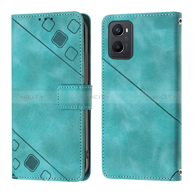 Custodia Portafoglio In Pelle Cover con Supporto YB1 per Oppo A96 4G Verde