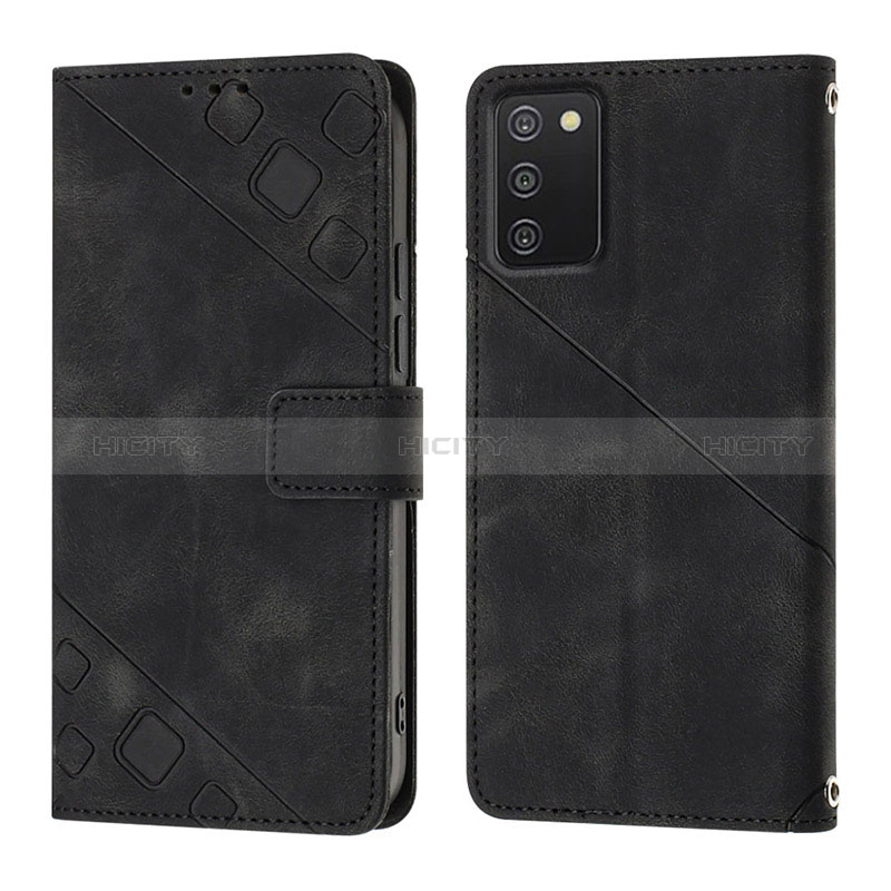 Custodia Portafoglio In Pelle Cover con Supporto YB1 per Samsung Galaxy A03s Nero