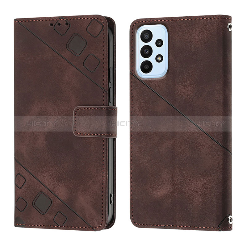 Custodia Portafoglio In Pelle Cover con Supporto YB1 per Samsung Galaxy A13 4G Marrone