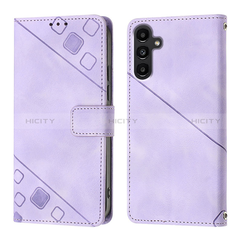 Custodia Portafoglio In Pelle Cover con Supporto YB1 per Samsung Galaxy A14 4G Viola