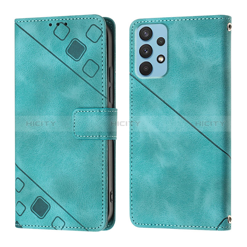 Custodia Portafoglio In Pelle Cover con Supporto YB1 per Samsung Galaxy A32 4G Verde