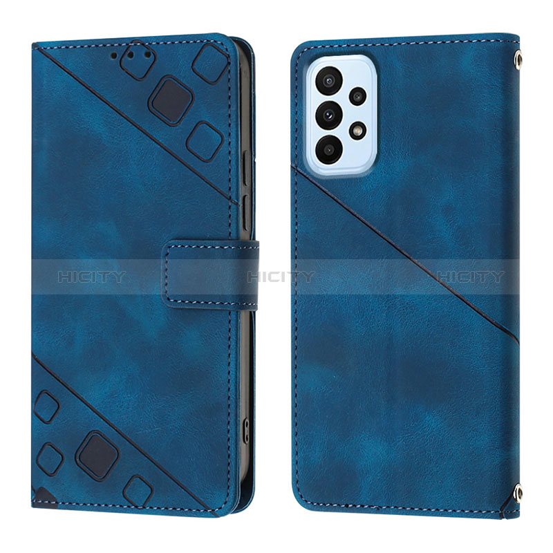 Custodia Portafoglio In Pelle Cover con Supporto YB1 per Samsung Galaxy A52 4G Blu