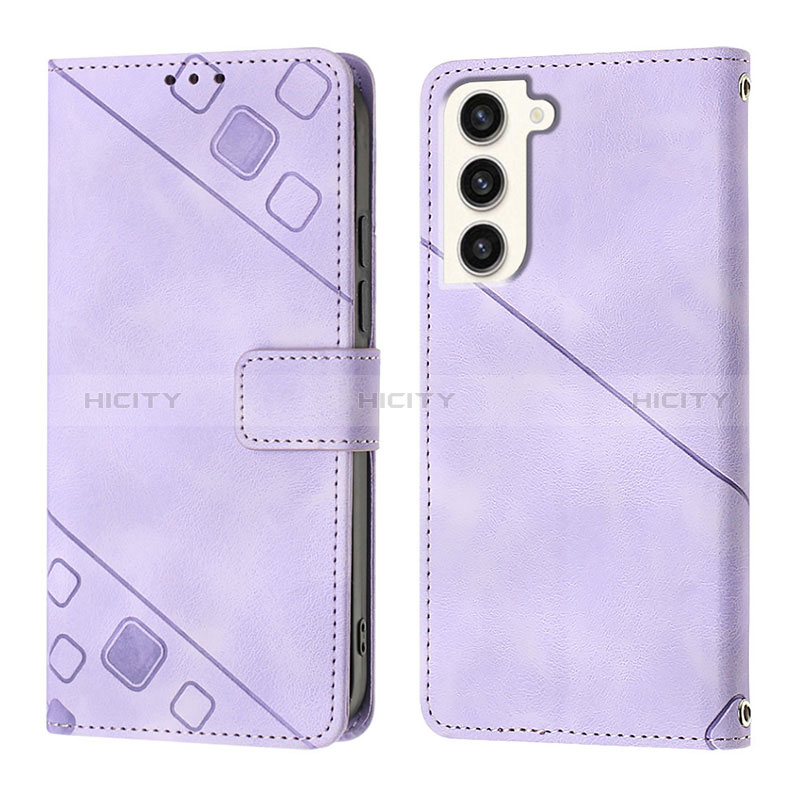 Custodia Portafoglio In Pelle Cover con Supporto YB1 per Samsung Galaxy S22 Plus 5G Lavanda