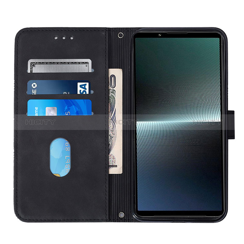 Custodia Portafoglio In Pelle Cover con Supporto YB1 per Sony Xperia 1 V