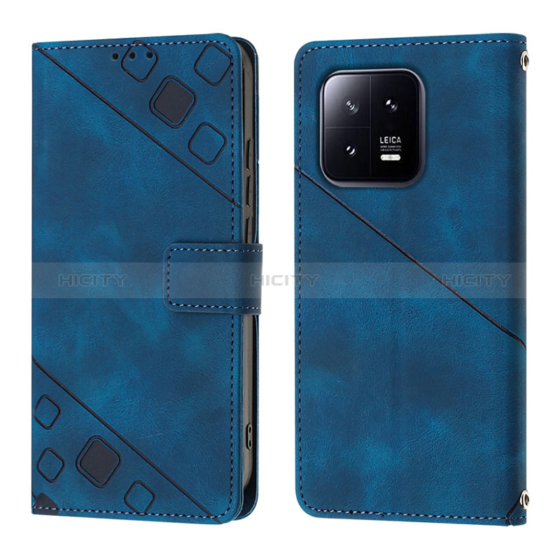 Custodia Portafoglio In Pelle Cover con Supporto YB1 per Xiaomi Mi 13 5G Blu