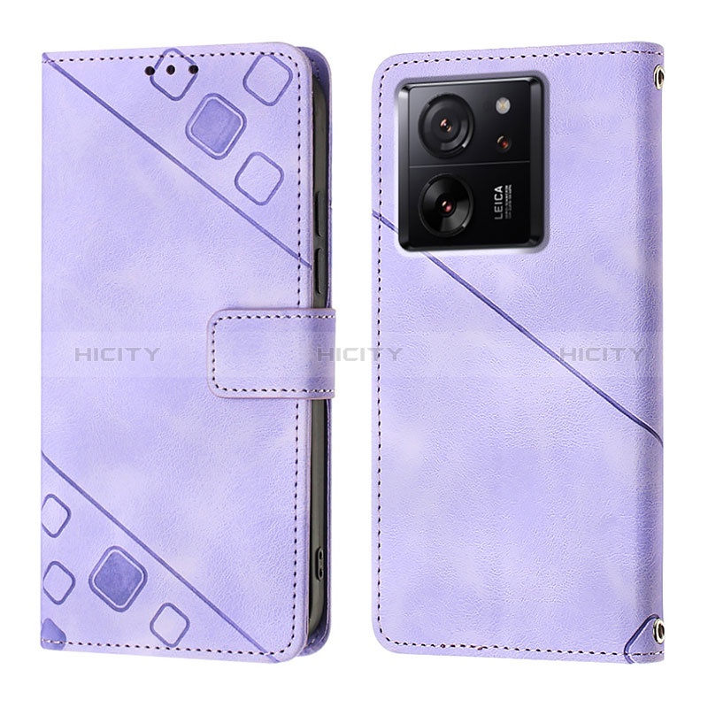 Custodia Portafoglio In Pelle Cover con Supporto YB1 per Xiaomi Mi 13T 5G Viola