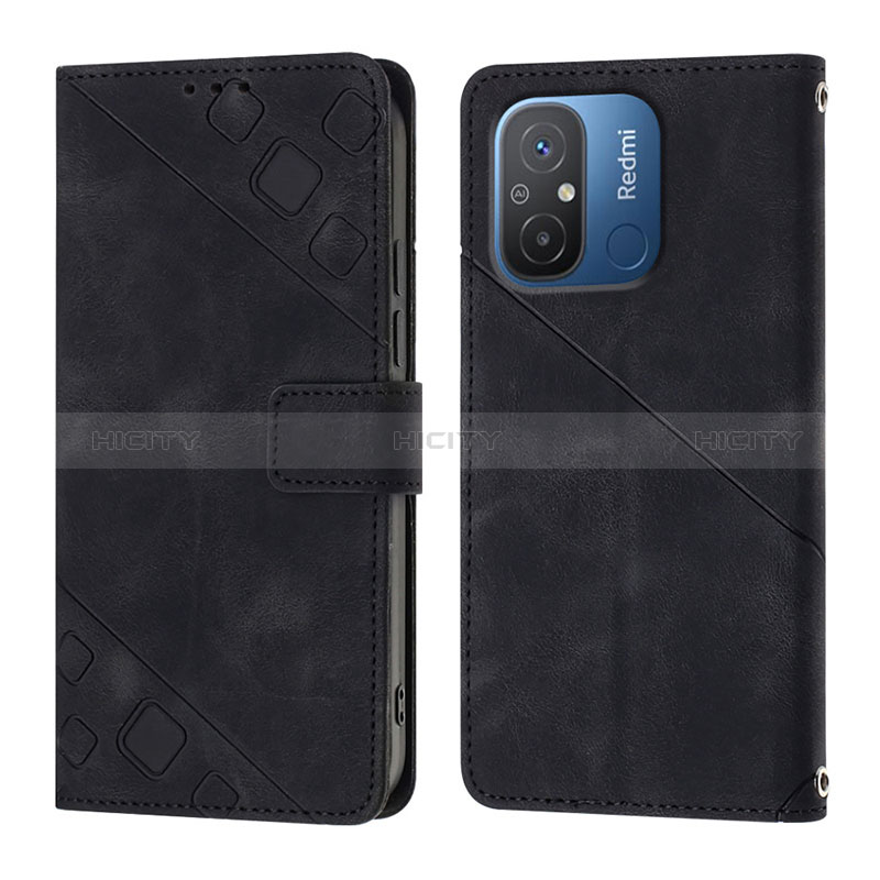 Custodia Portafoglio In Pelle Cover con Supporto YB1 per Xiaomi Poco C55 Nero