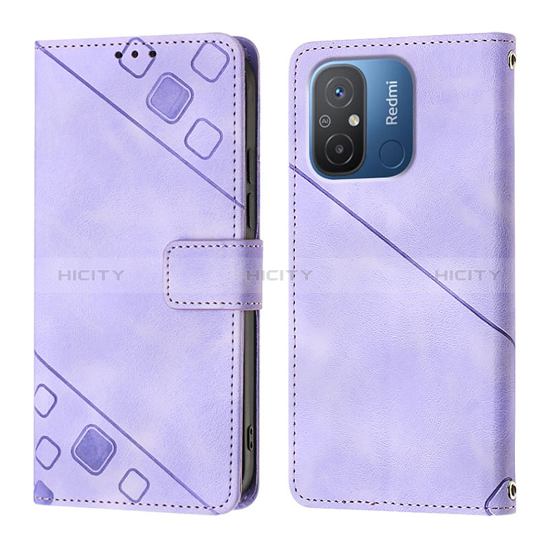 Custodia Portafoglio In Pelle Cover con Supporto YB1 per Xiaomi Poco C55 Viola