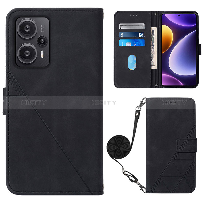 Custodia Portafoglio In Pelle Cover con Supporto YB1 per Xiaomi Poco F5 5G