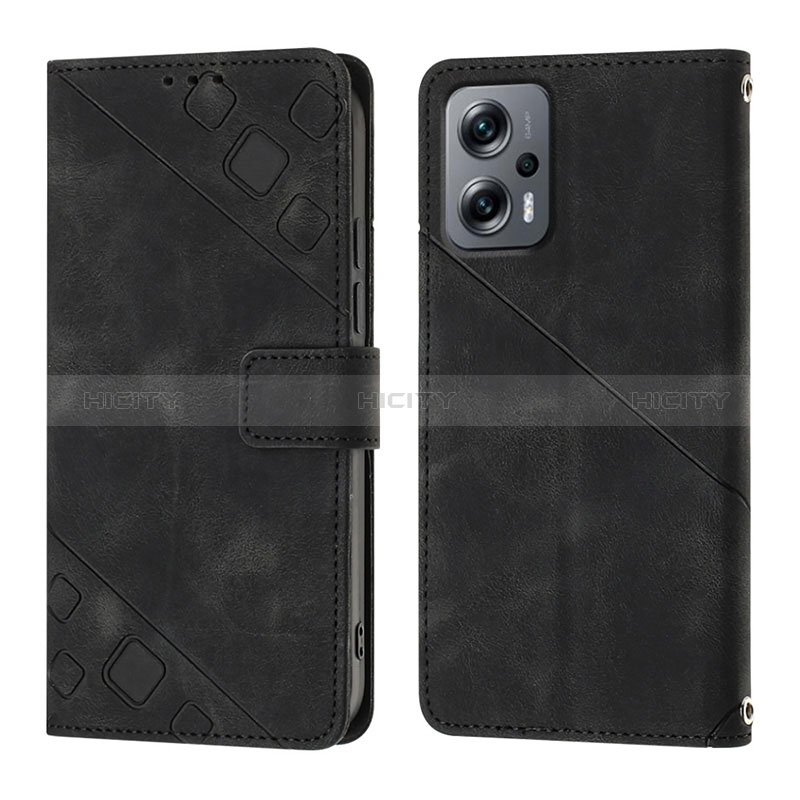 Custodia Portafoglio In Pelle Cover con Supporto YB1 per Xiaomi Poco X4 GT 5G Nero