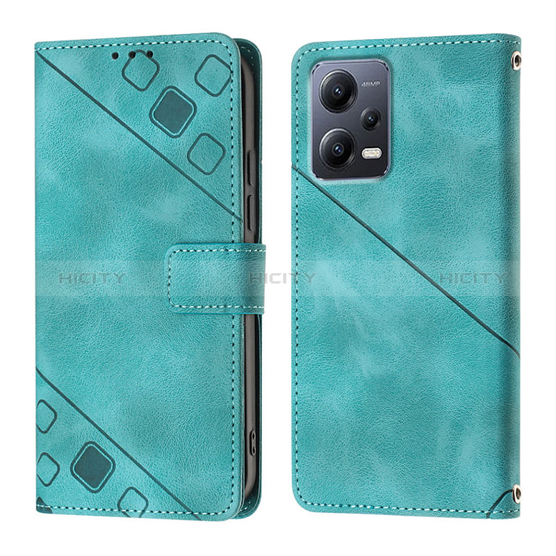 Custodia Portafoglio In Pelle Cover con Supporto YB1 per Xiaomi Poco X5 5G Verde