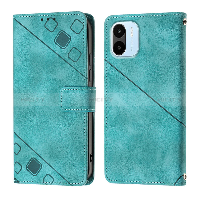 Custodia Portafoglio In Pelle Cover con Supporto YB1 per Xiaomi Redmi A1 Verde