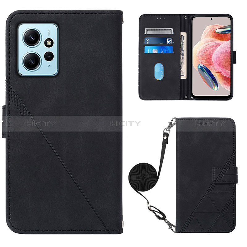 Custodia Portafoglio In Pelle Cover con Supporto YB1 per Xiaomi Redmi Note 12 4G Nero