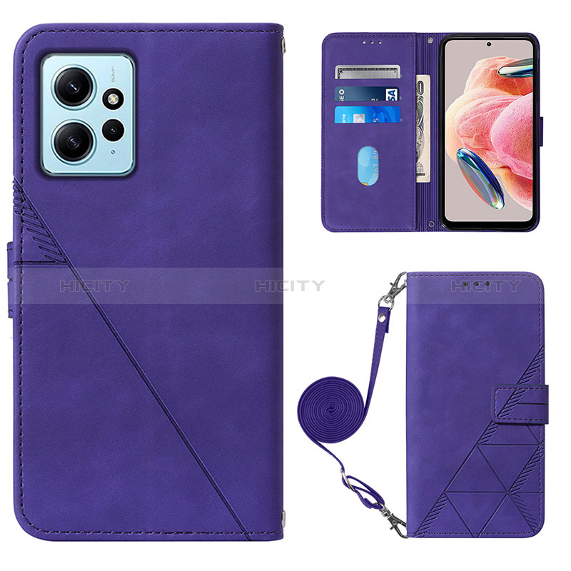 Custodia Portafoglio In Pelle Cover con Supporto YB1 per Xiaomi Redmi Note 12 4G Viola