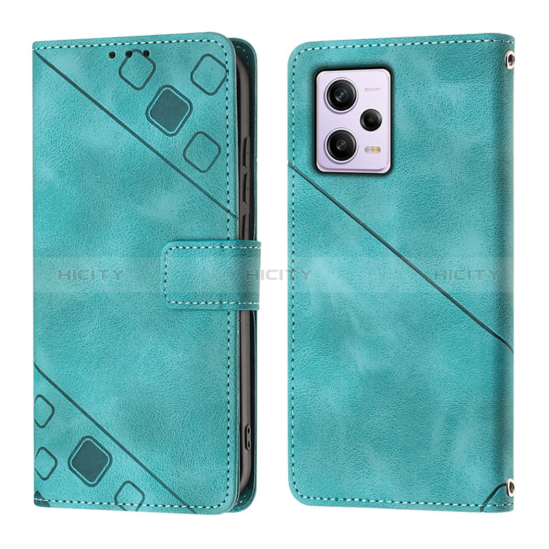 Custodia Portafoglio In Pelle Cover con Supporto YB1 per Xiaomi Redmi Note 12 Pro 5G Verde