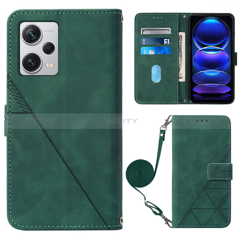 Custodia Portafoglio In Pelle Cover con Supporto YB1 per Xiaomi Redmi Note 12 Pro+ Plus 5G Verde