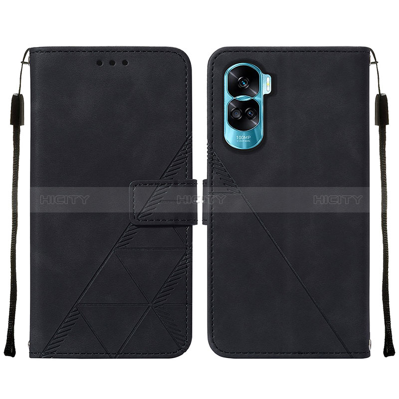 Custodia Portafoglio In Pelle Cover con Supporto YB2 per Huawei Honor 90 Lite 5G Nero